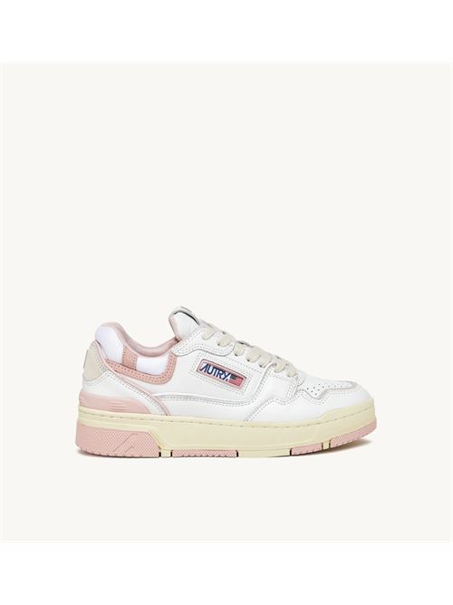 sneakers clc low in pelle bianca e suede powder pink